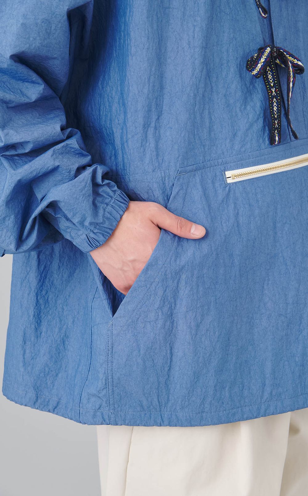 コットンナイロンアノラックフーディー