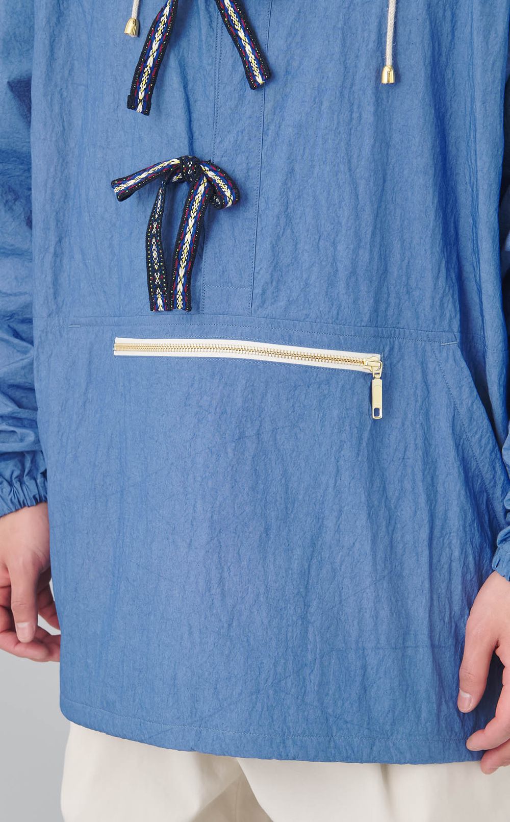 コットンナイロンアノラックフーディー