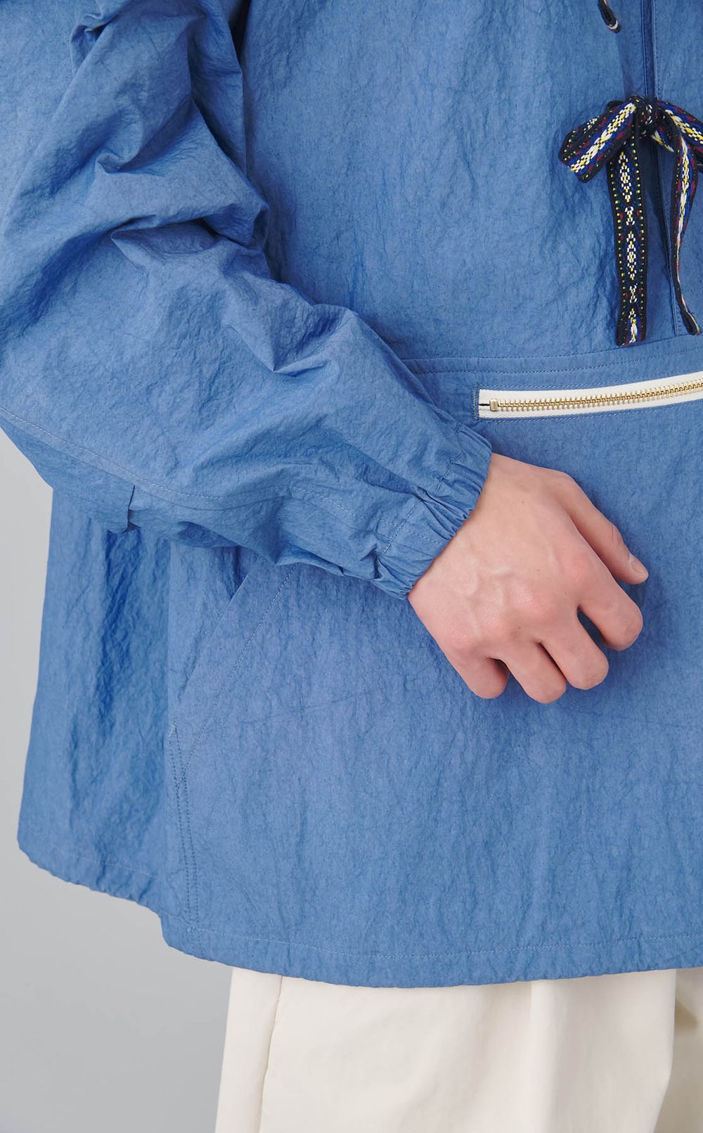 コットンナイロンアノラックフーディー