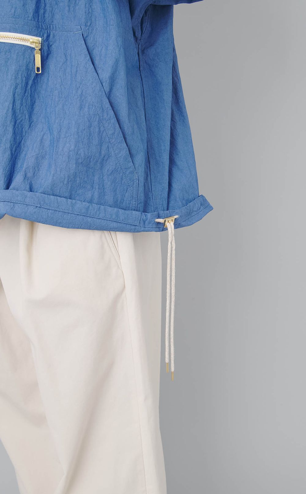 コットンナイロンアノラックフーディー