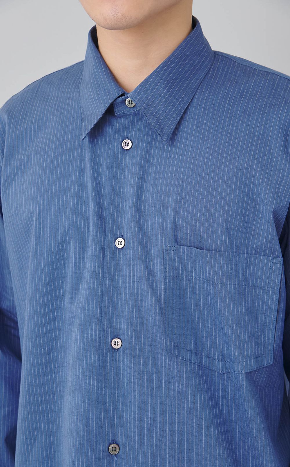 ピンストライプユーティリティシャツ