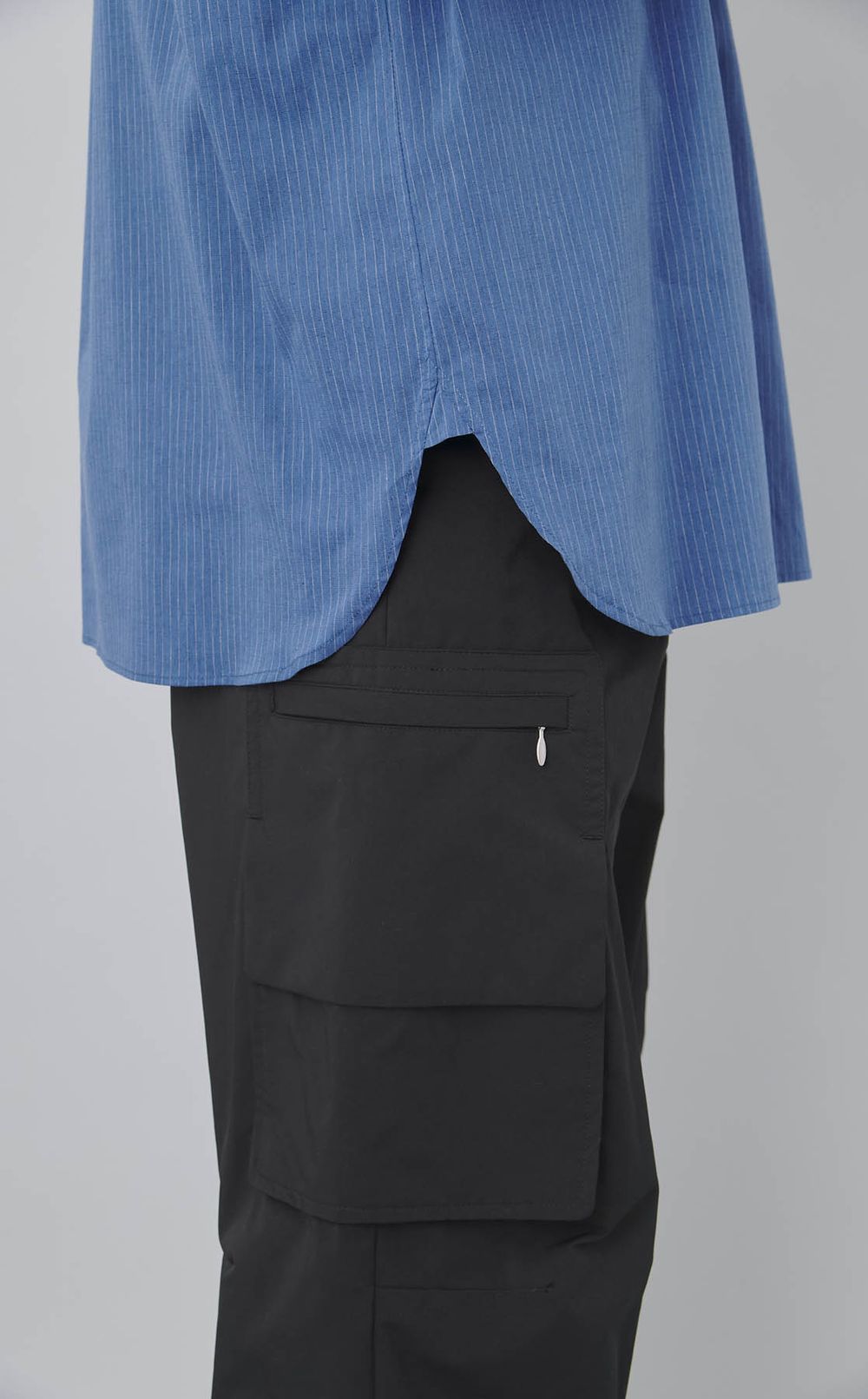 ピンストライプユーティリティシャツ