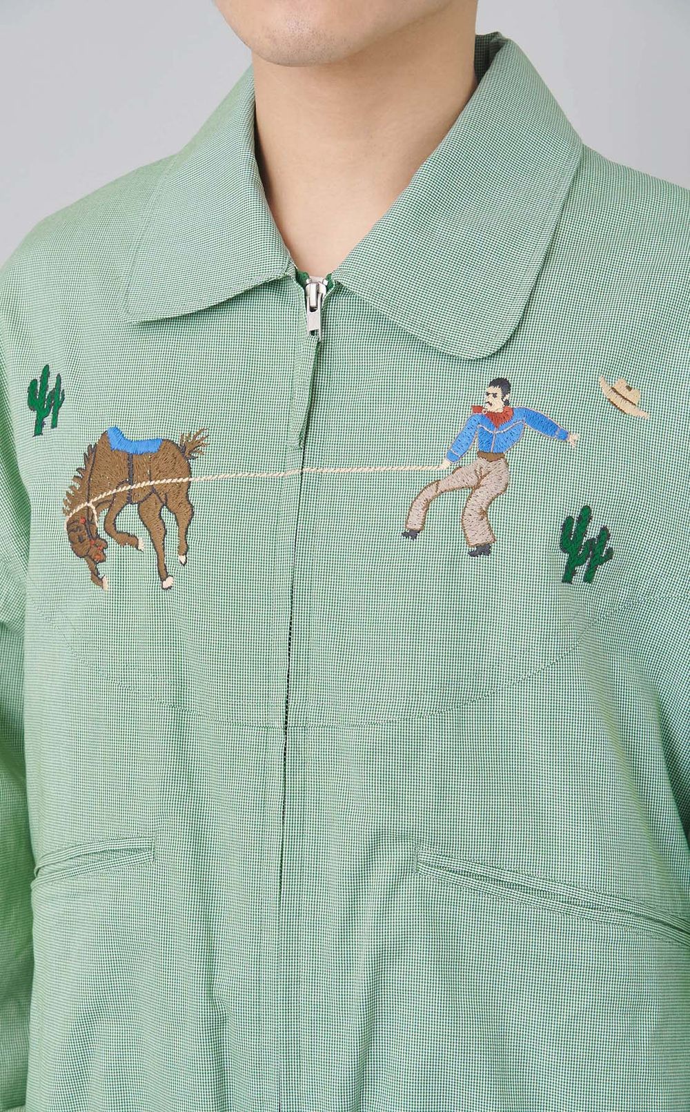 エンブロイダリーギンガムジャケット