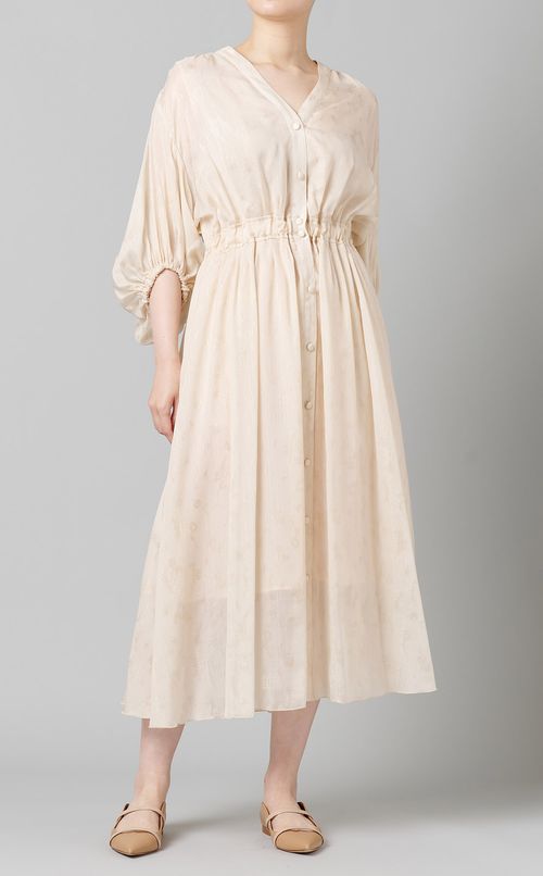 フラワーラメジャガードワンピース