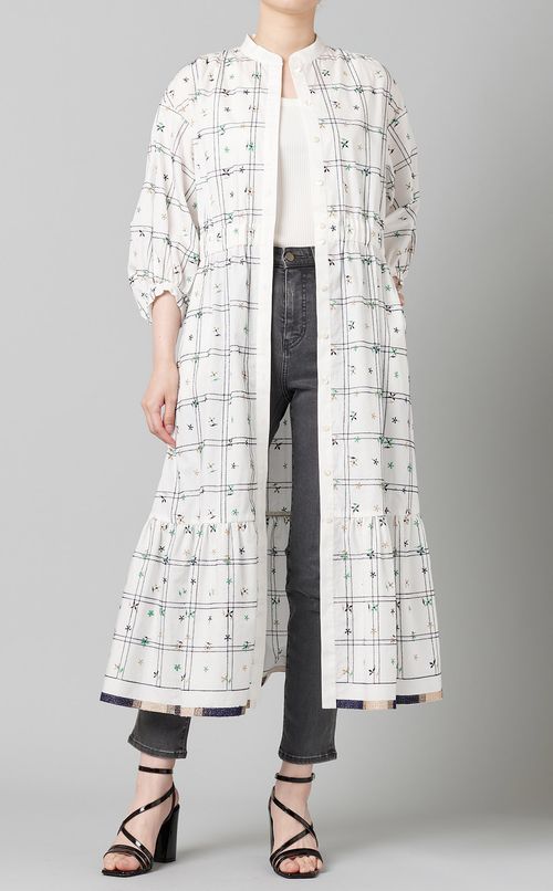 刺繍ティアードワンピース