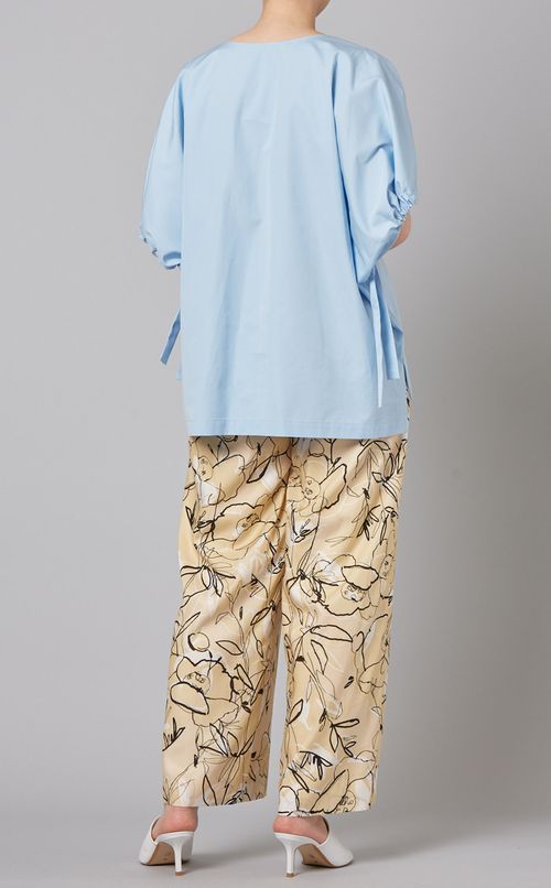 リボンカフスコットンブラウス