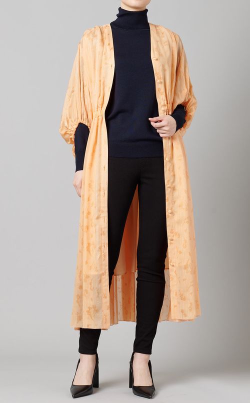 フラワーラメジャガードワンピース