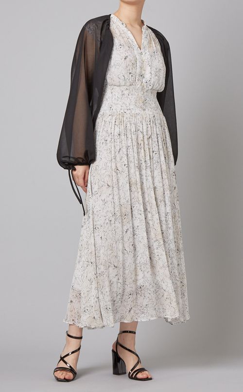 プリントシフォンワンピース