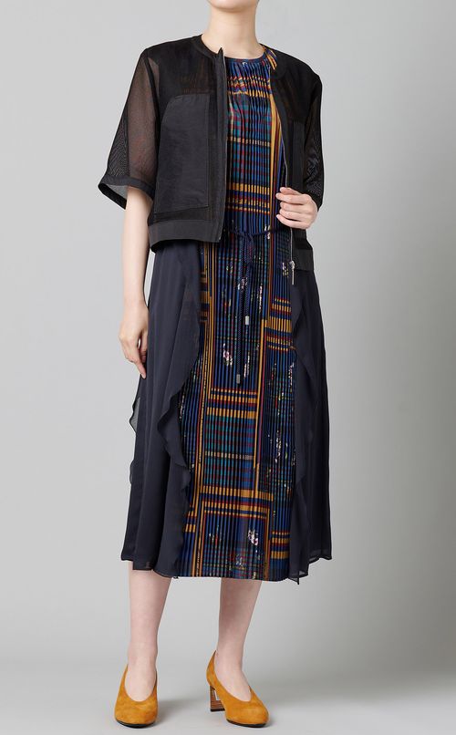 フラワープリントプリーツワンピース