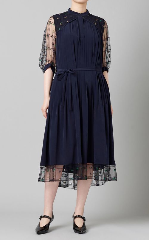 チュールプリーツワンピース