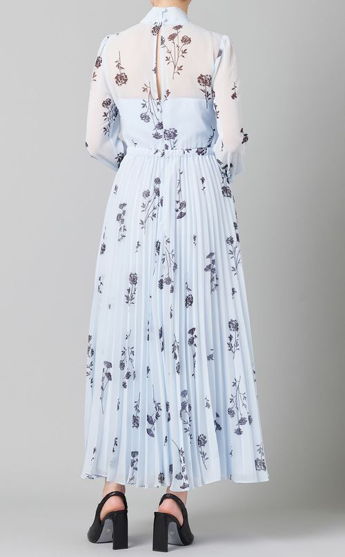 フラワープリントプリーツワンピース