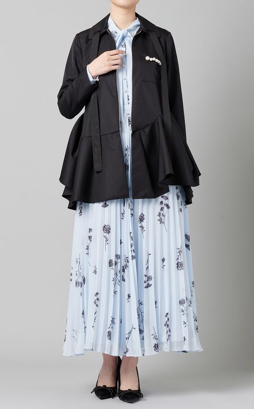 フラワープリントプリーツワンピース