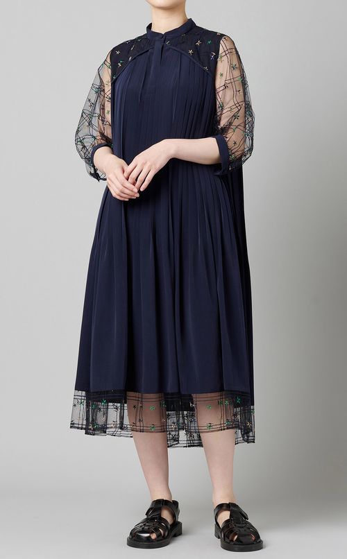 チュールプリーツワンピース