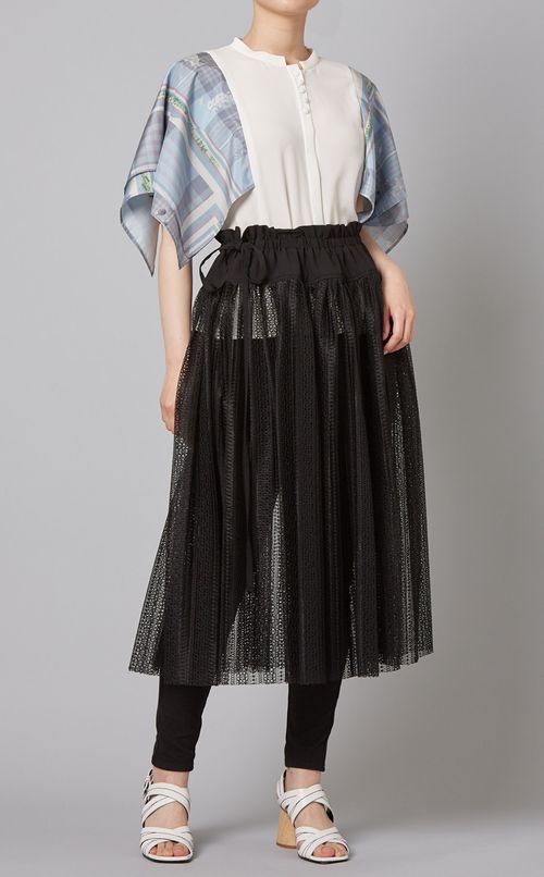 スカーフスリーブブラウス