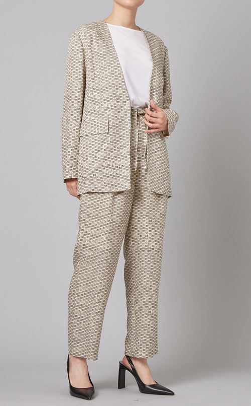 ノーカラープリントジャケット