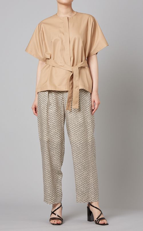 ベルト付ハーフスリーブシャツ