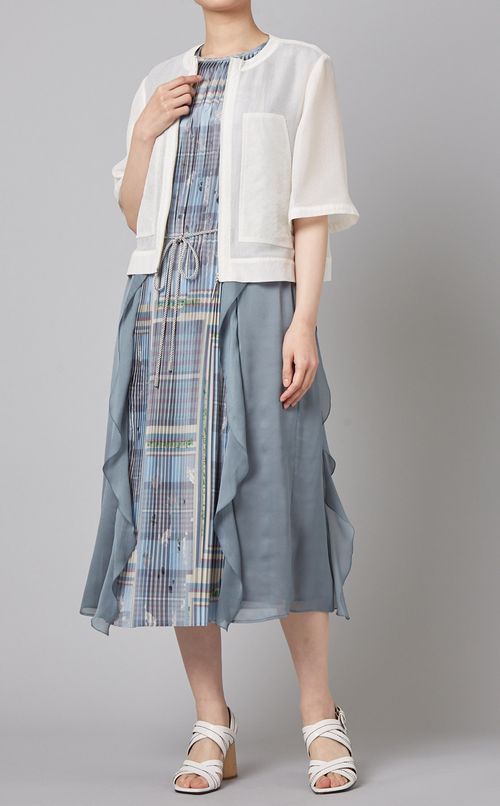 フラワープリントプリーツワンピース