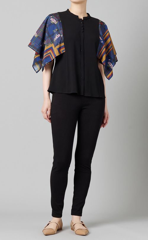 スカーフスリーブブラウス