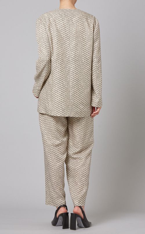 ノーカラープリントジャケット