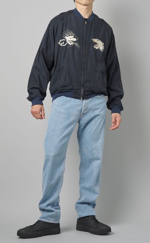 刺繍キュプラコットンツイルブルゾン