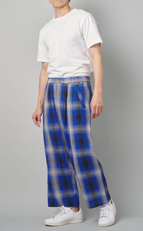 リネンチェックパンツ