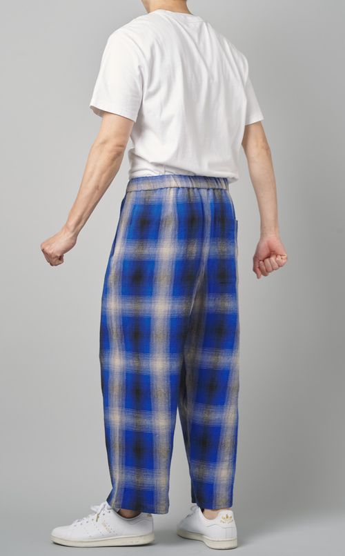 リネンチェックパンツ