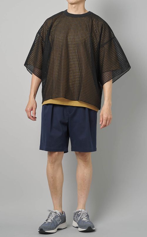 メッシュクルーネックTシャツ