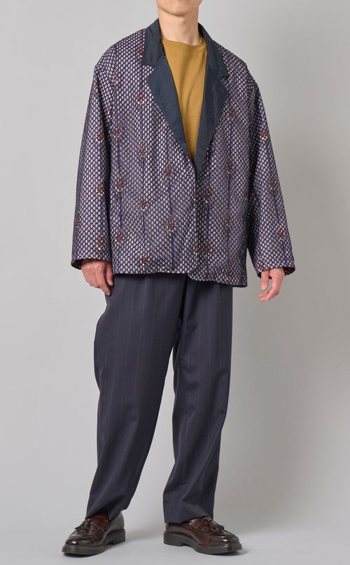 ストライプ1タックベルトパンツ