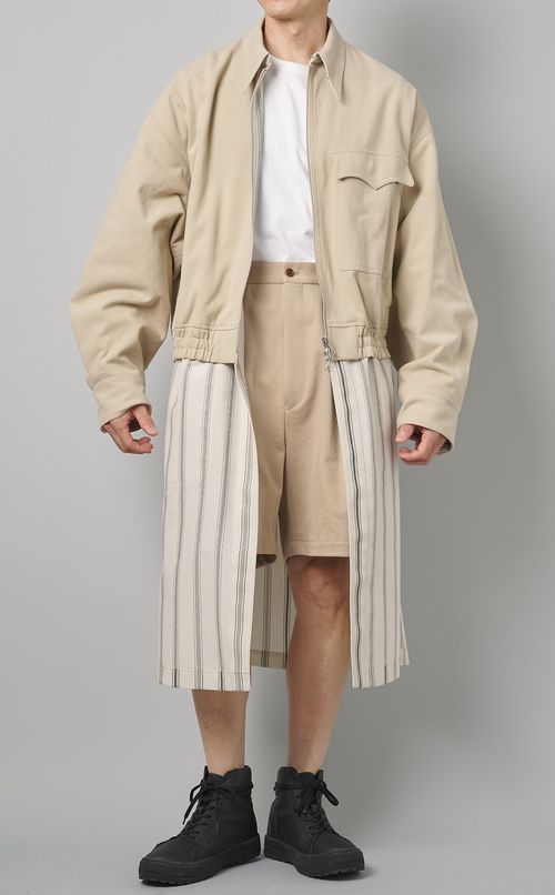 コットンサテン切替リバーシブルコート