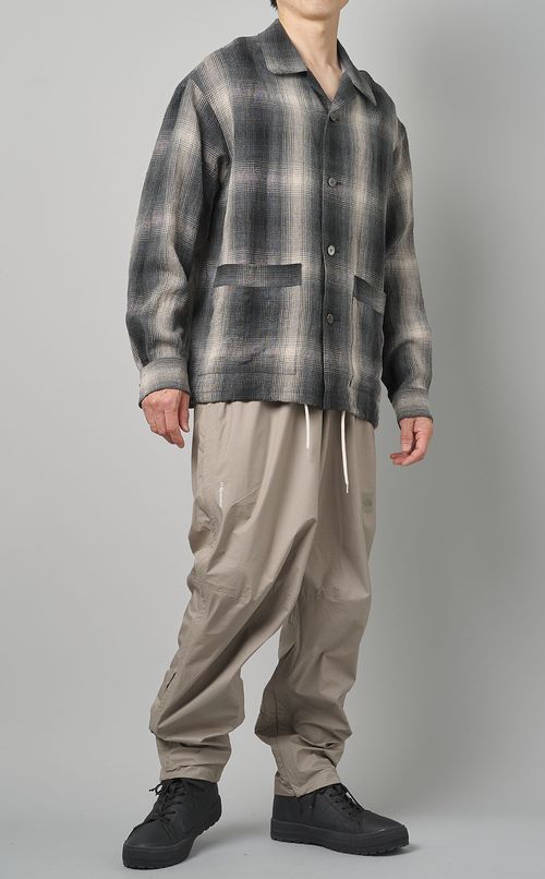 リネンチェックシャツブルゾン