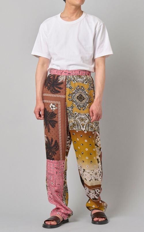 パッチワークプリントパンツ