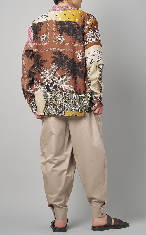 パッチワークプリントシャツ