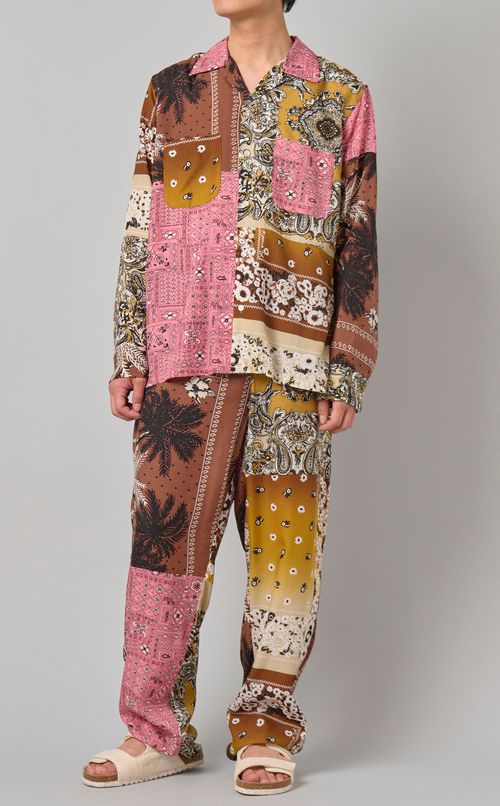 パッチワークプリントパンツ