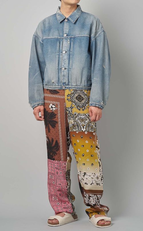 パッチワークプリントパンツ