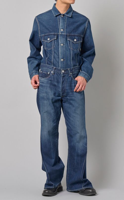 フレアタックデニムパンツ