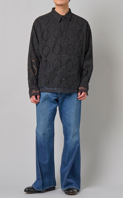 フレアタックデニムパンツ