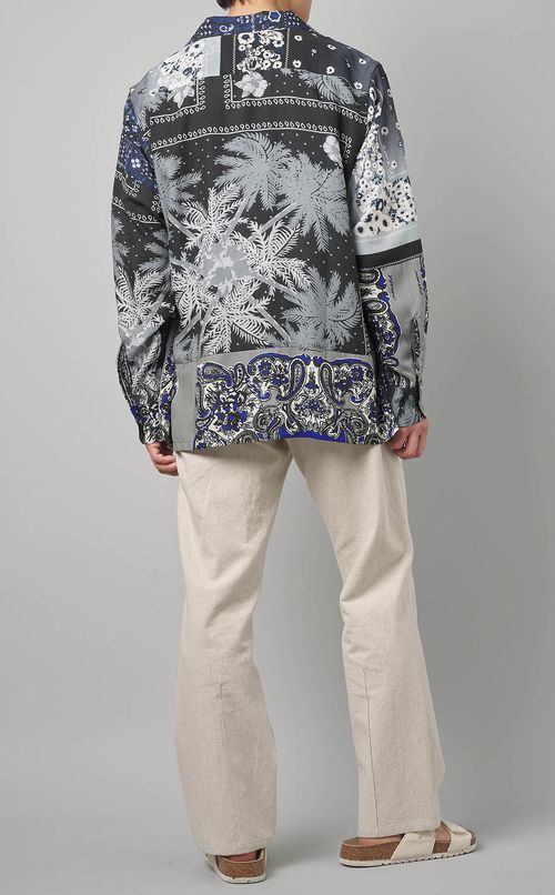 パッチワークプリントシャツ