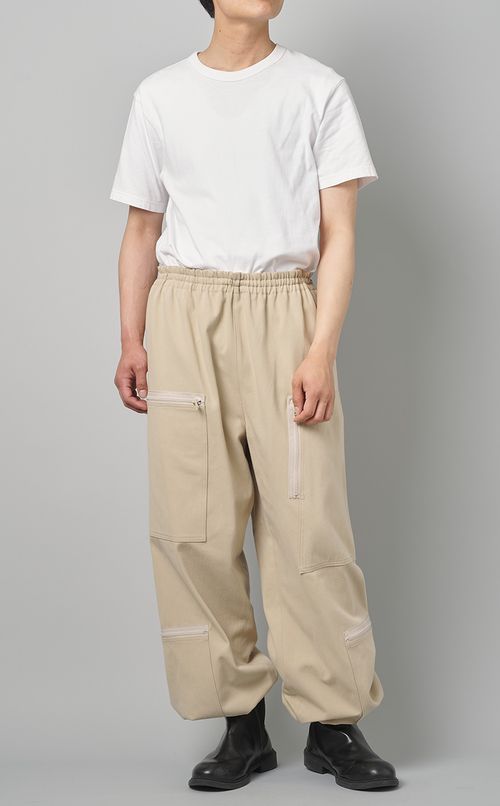 コットンサテンファスナーパンツ