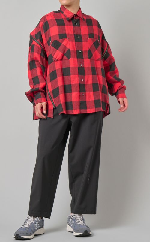 バッファローチェックジップシャツ