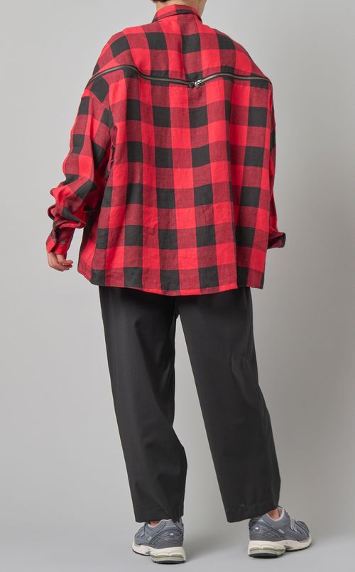 バッファローチェックジップシャツ