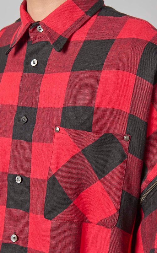 バッファローチェックジップシャツ