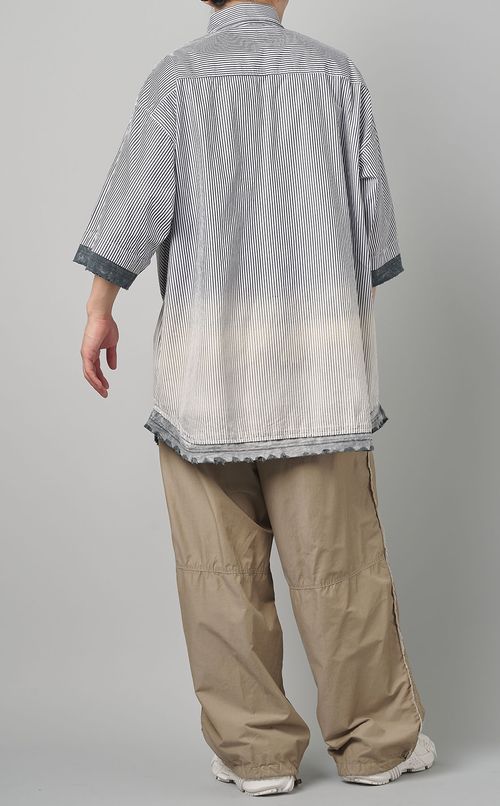 レイヤードストライプシャツ