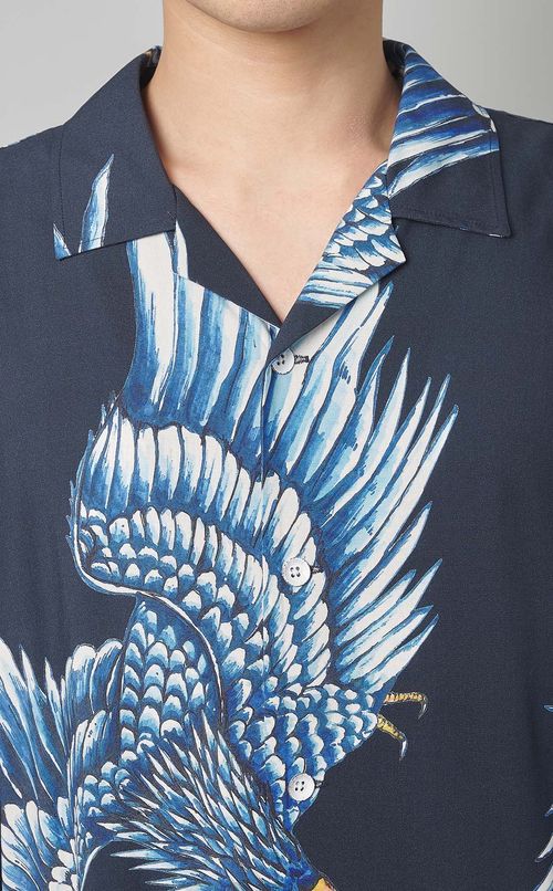 イーグルプリントオープンカラーシャツ