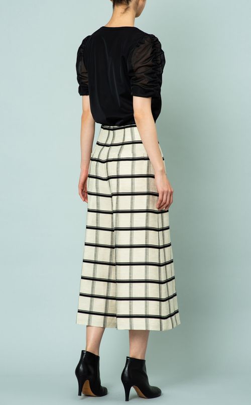 チェック柄ガウチョパンツ