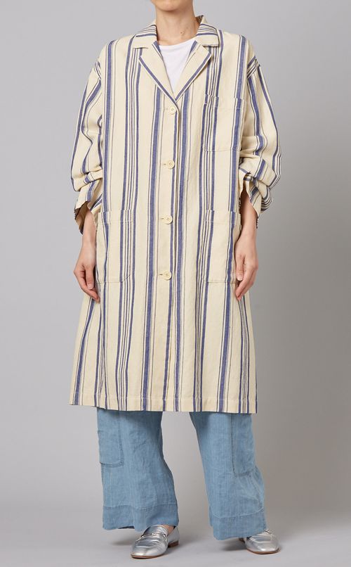 ストライプロングシャツジャケット