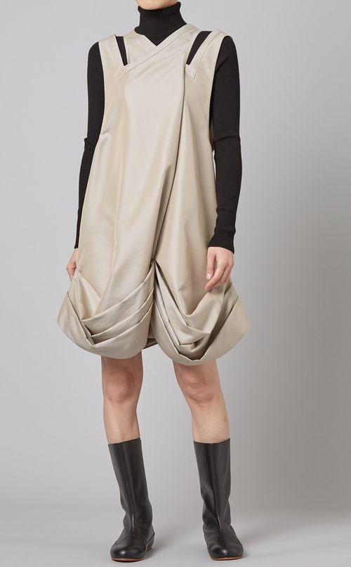 ギャザーノースリーブミニワンピース