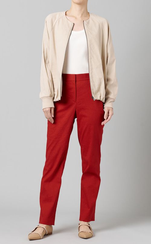 リネン混ラグランスリーブショートブルゾン