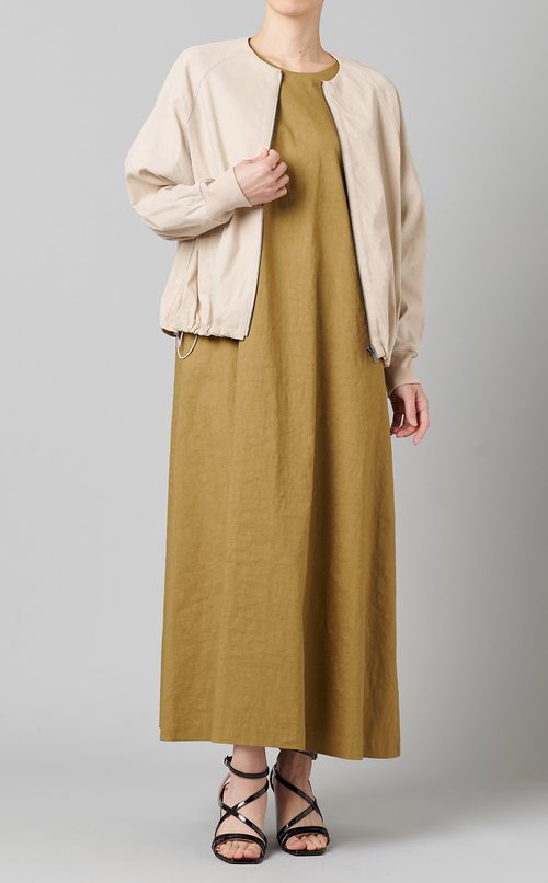 リネン混ラグランスリーブショートブルゾン