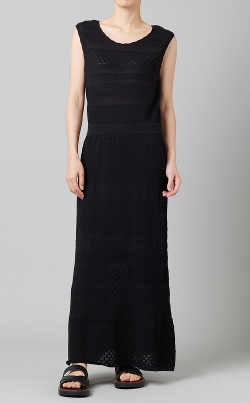 ニットレースロングドレス