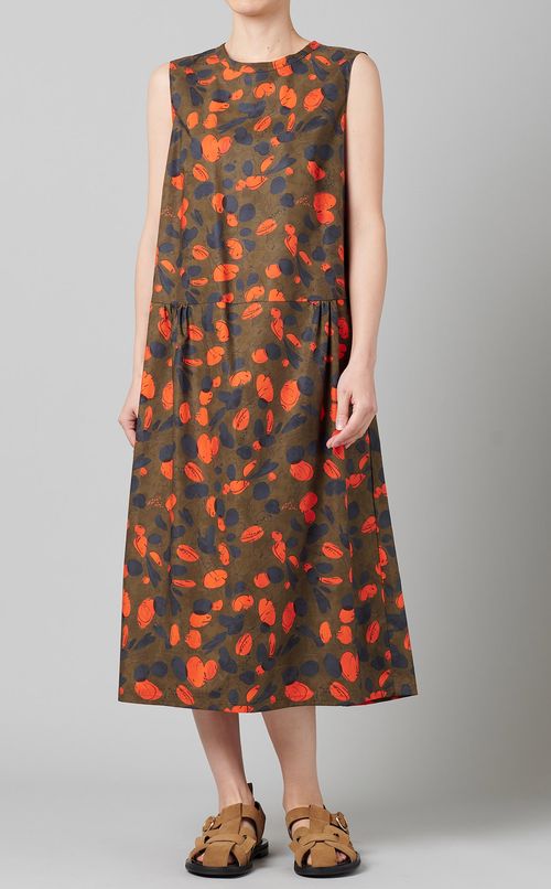 プリントノースリーブワンピース